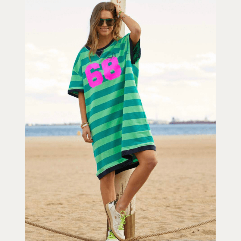 Hammill + Co Hammill + Co Green Stripe Beach Dress