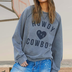 Hammill + Co Howdy Cowboy Vintage Wash Sweat | Black
