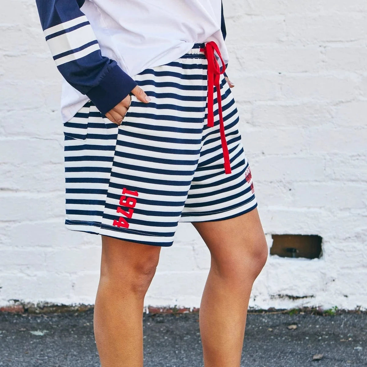 Hammill + Co Retro Stripe Short | Navy + White | Hammill + Co