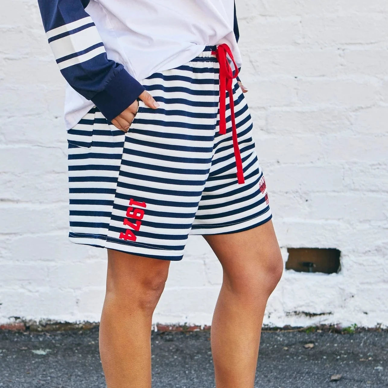 Hammill + Co Retro Stripe Short | Navy + White | Hammill + Co