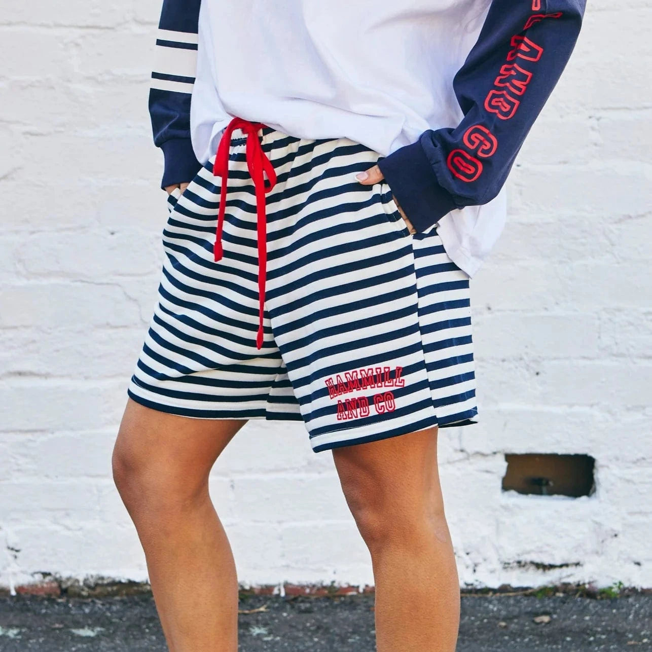 Hammill + Co Retro Stripe Short | Navy + White | Hammill + Co