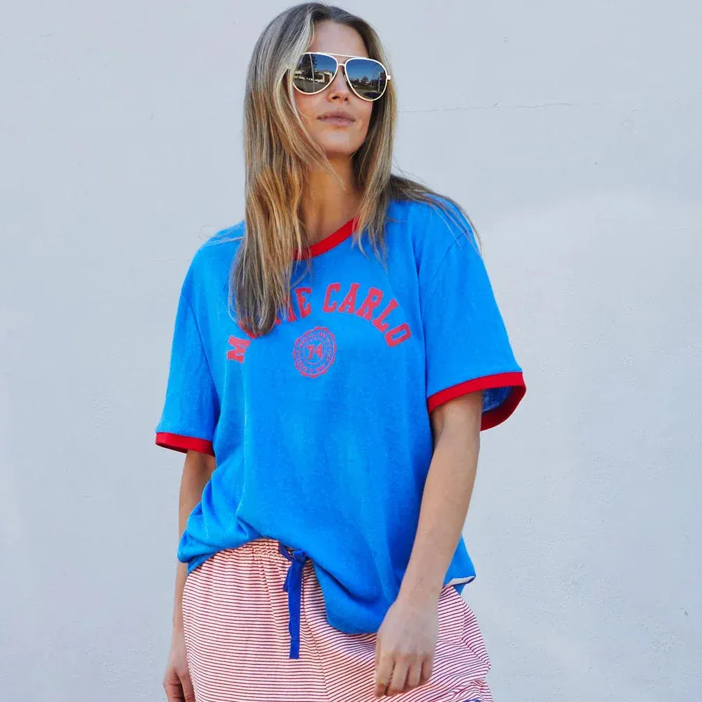 Hammill + Co Riviera Ringer Tee | Blue + Red | Hammill + Co