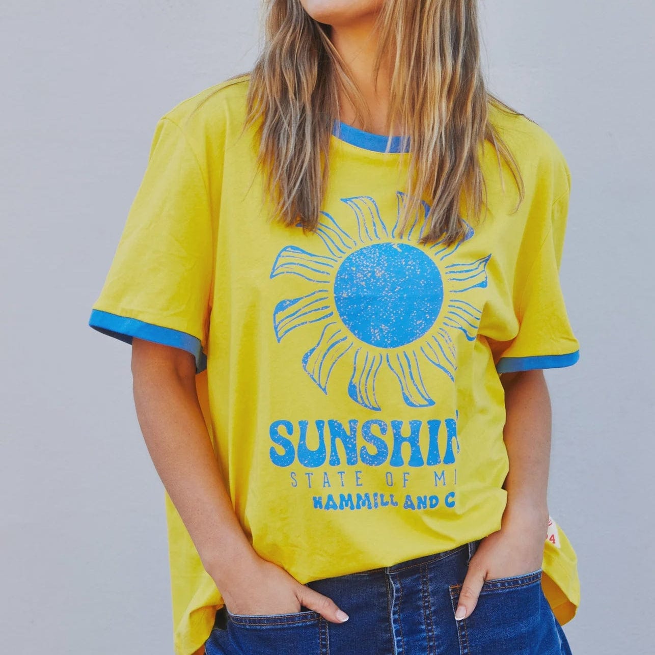 Hammill + Co Sunshine State of Mind Ringer Tee | Yellow | Hammill + Co