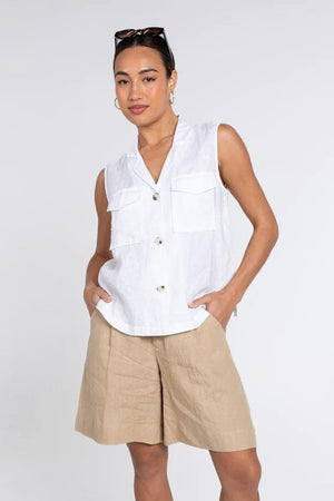 Hut Clothing Tailored Linen Shorts - Sand