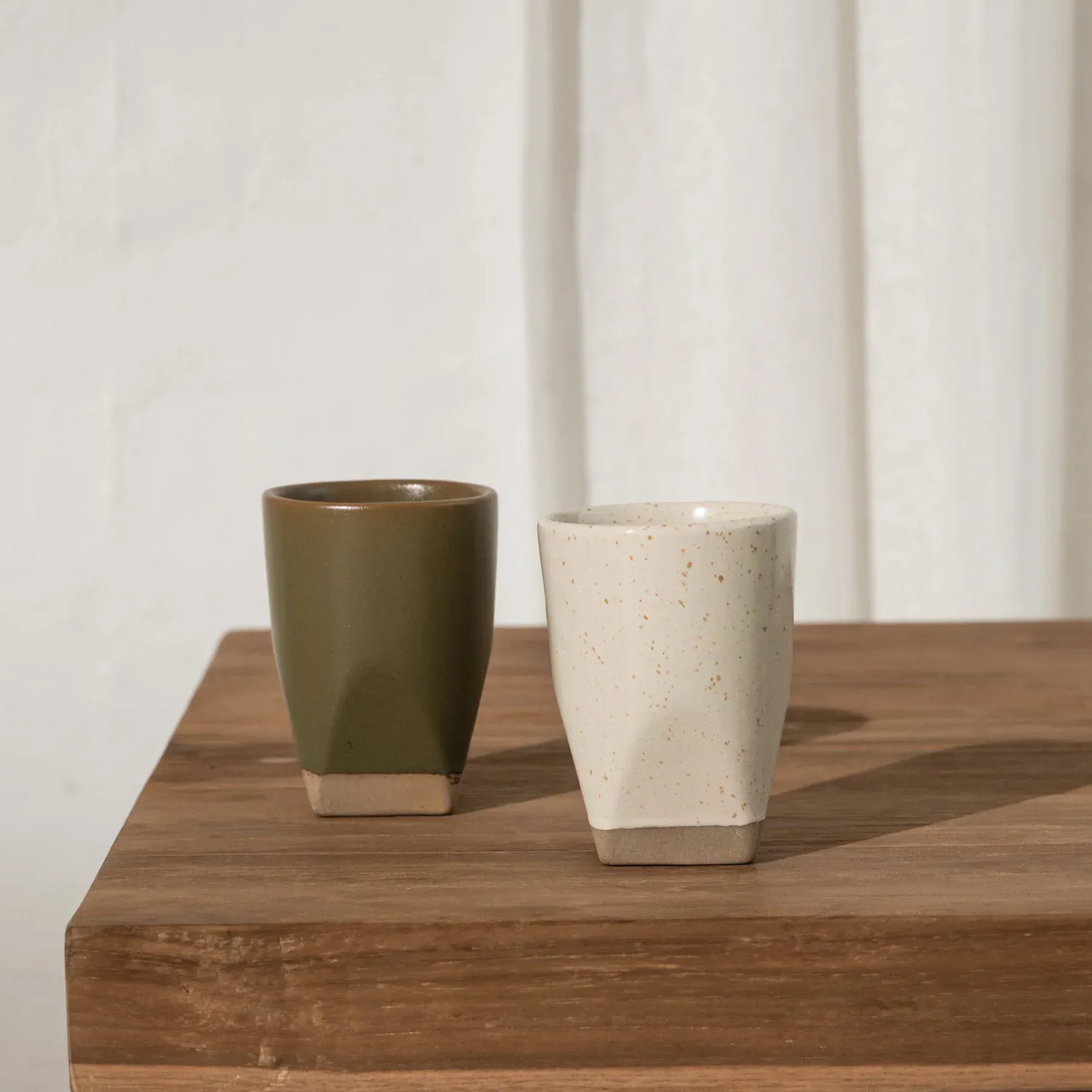 Inartisan Sander Faceted Dipped Tumbler | Olive