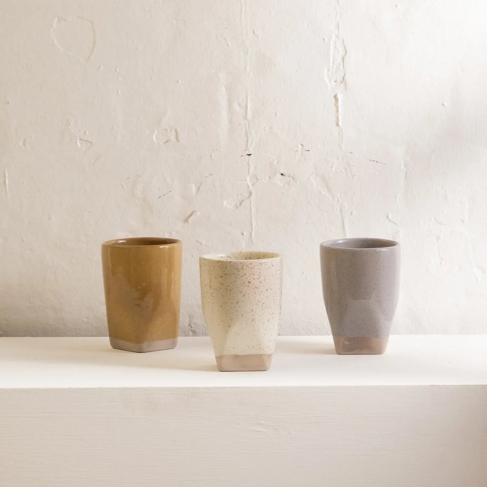Inartisan Sander Faceted Dipped Tumbler | Cream