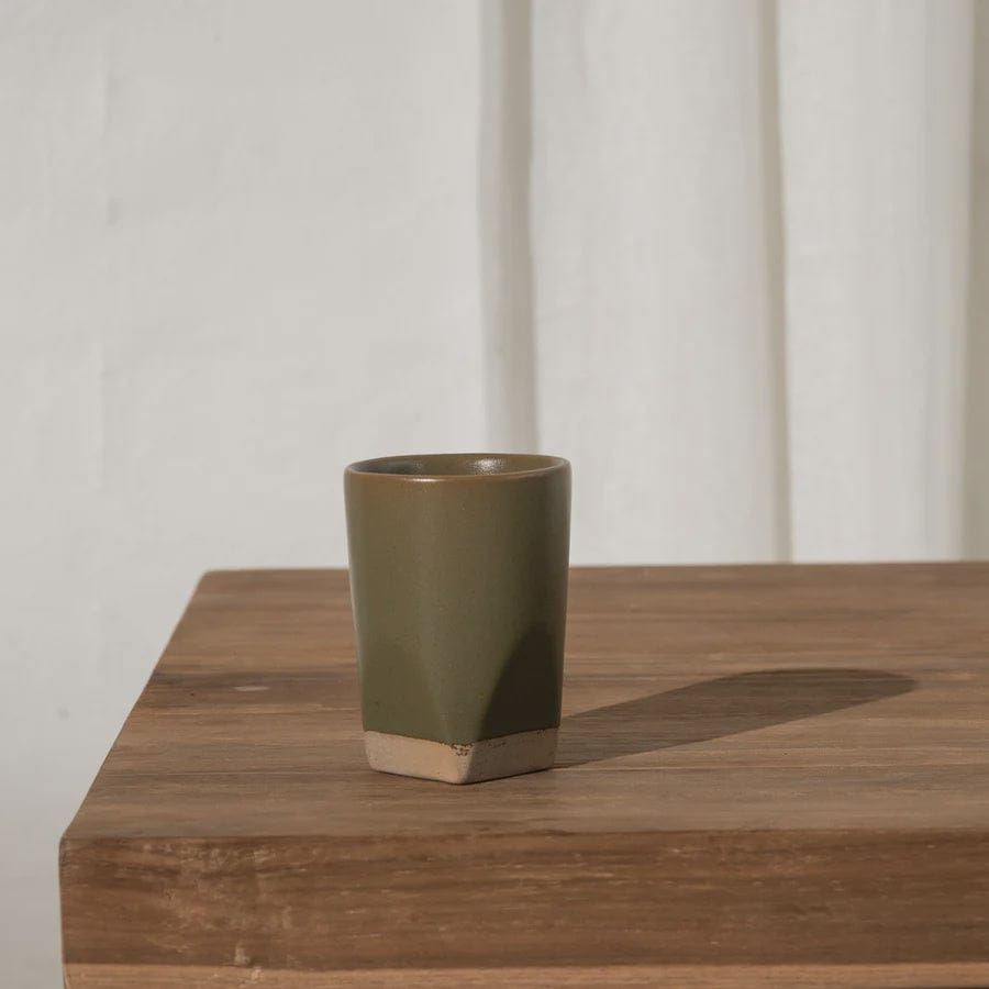 Inartisan Sander Faceted Dipped Tumbler | Olive