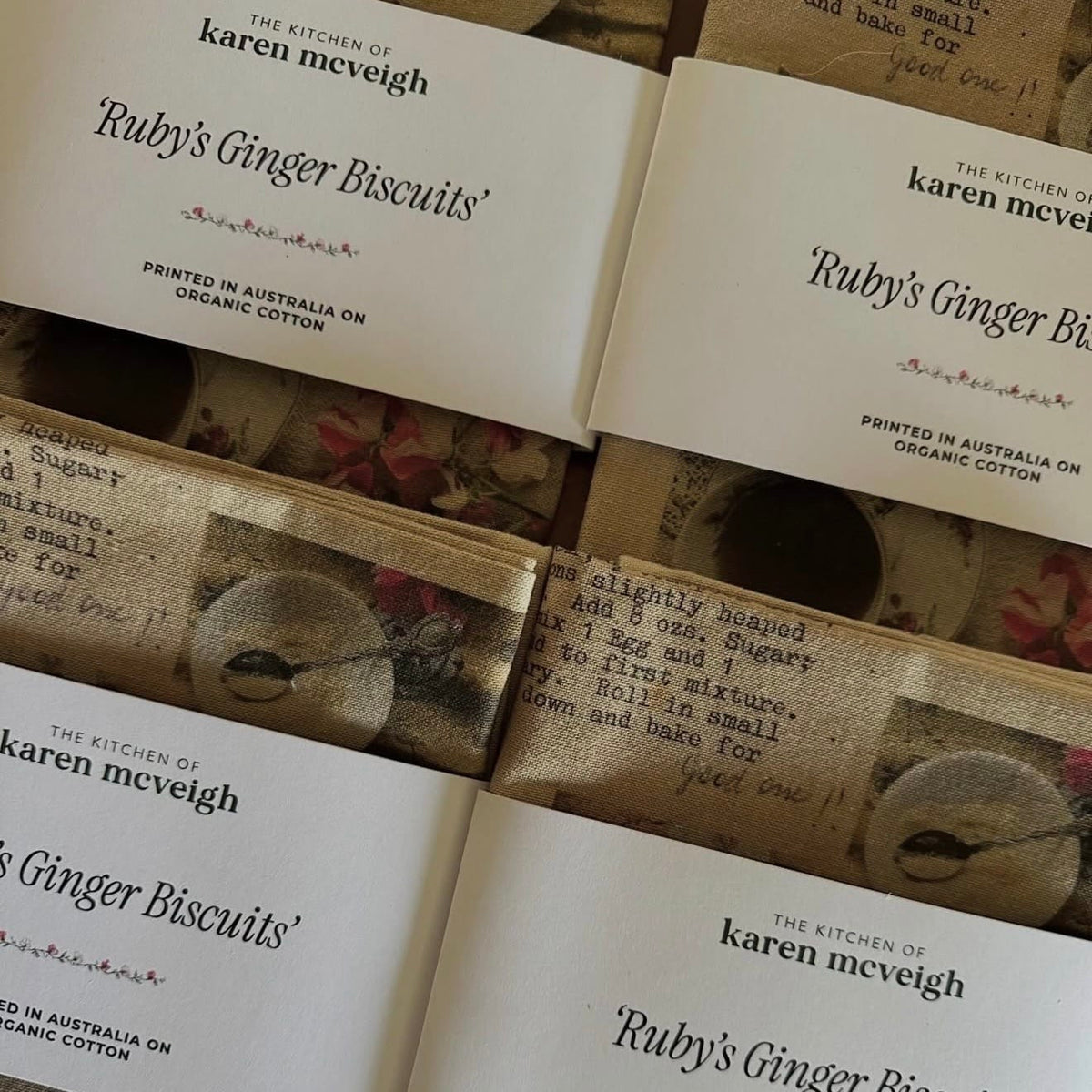 Karen McVeigh Ruby's Ginger Biscuits Tea Towel