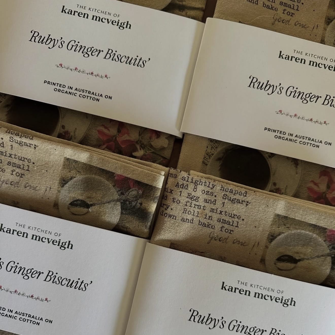 Karen McVeigh Ruby's Ginger Biscuits Tea Towel
