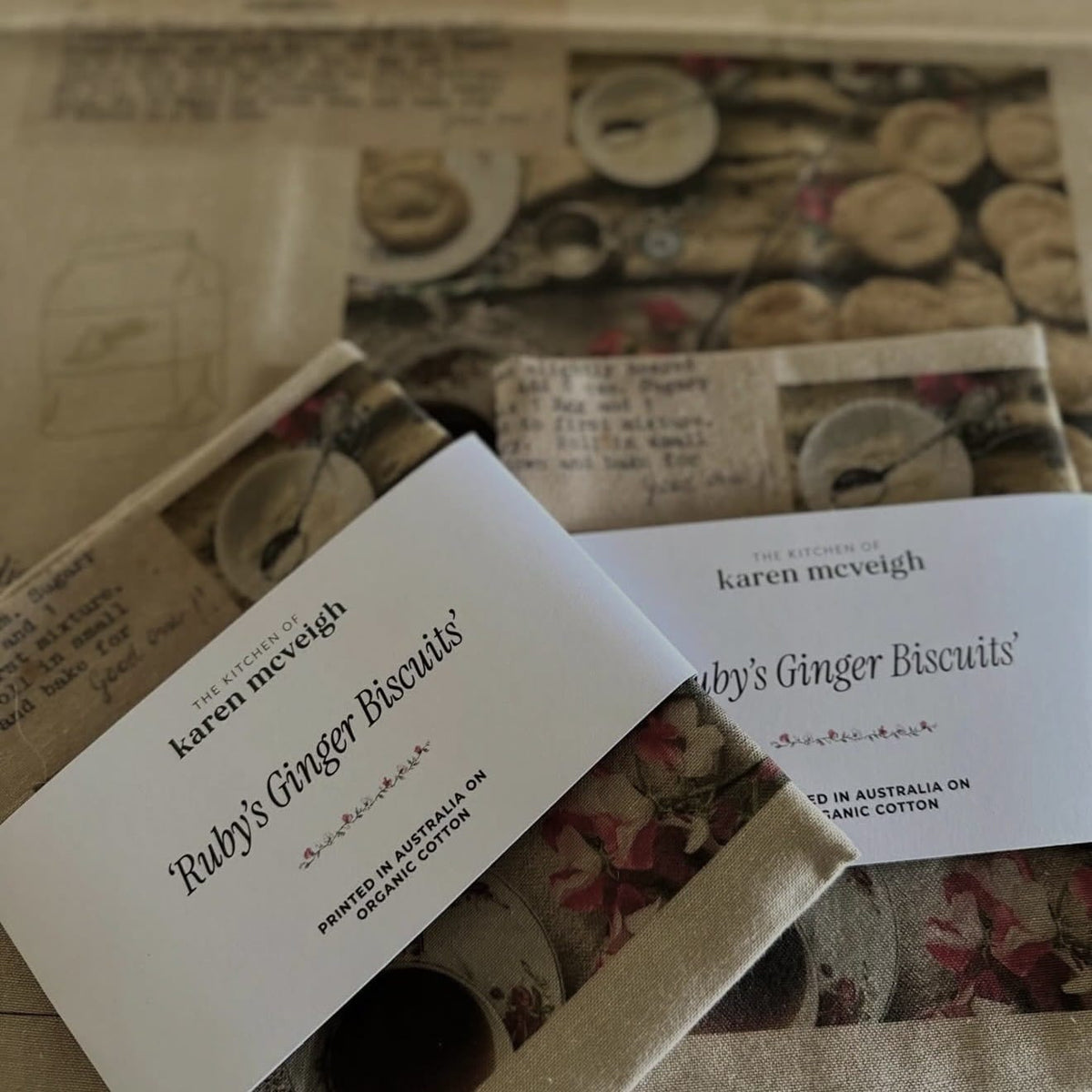 Karen McVeigh Ruby's Ginger Biscuits Tea Towel