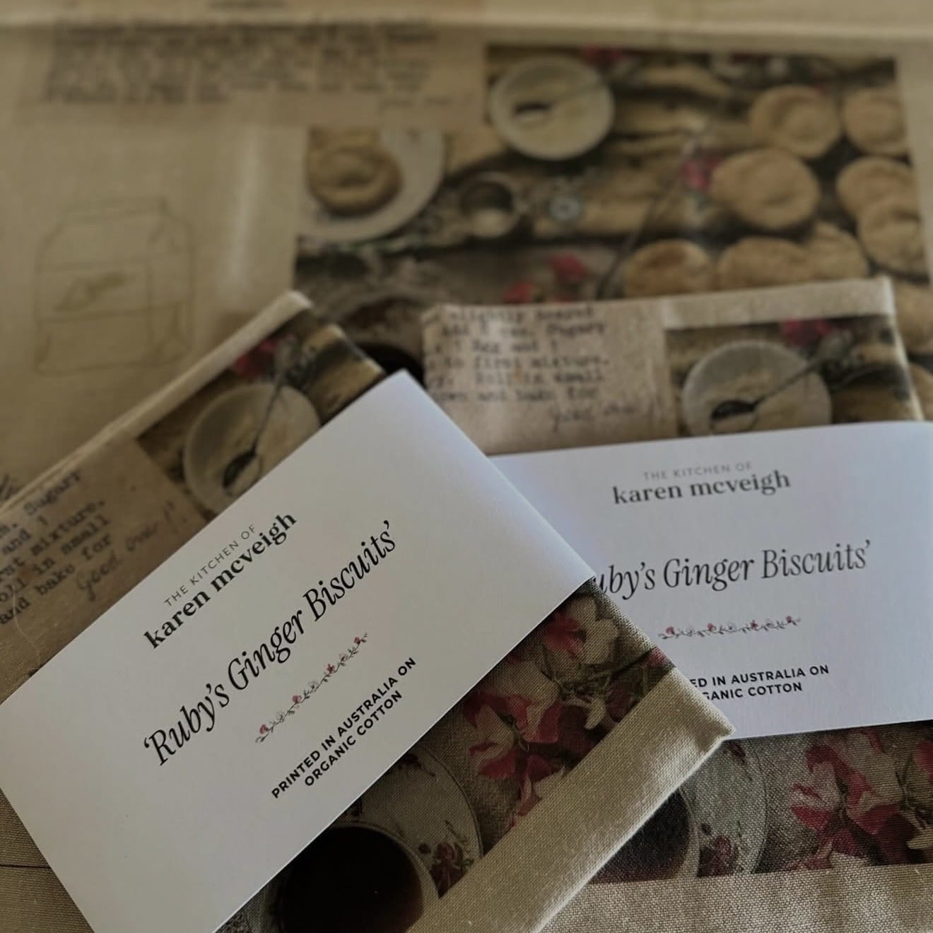 Karen McVeigh Ruby's Ginger Biscuits Tea Towel