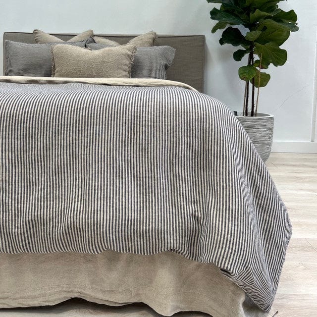 Linens Quilt Cover | Blue Stripe