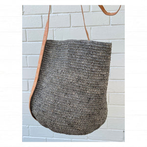 Made in Mada Alice Stitch Bag | Light Grey + Natural