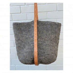 Made in Mada Alice Stitch Bag | Light Grey + Natural