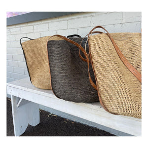 Made in Mada Alice Stitch Bag | Light Grey + Natural