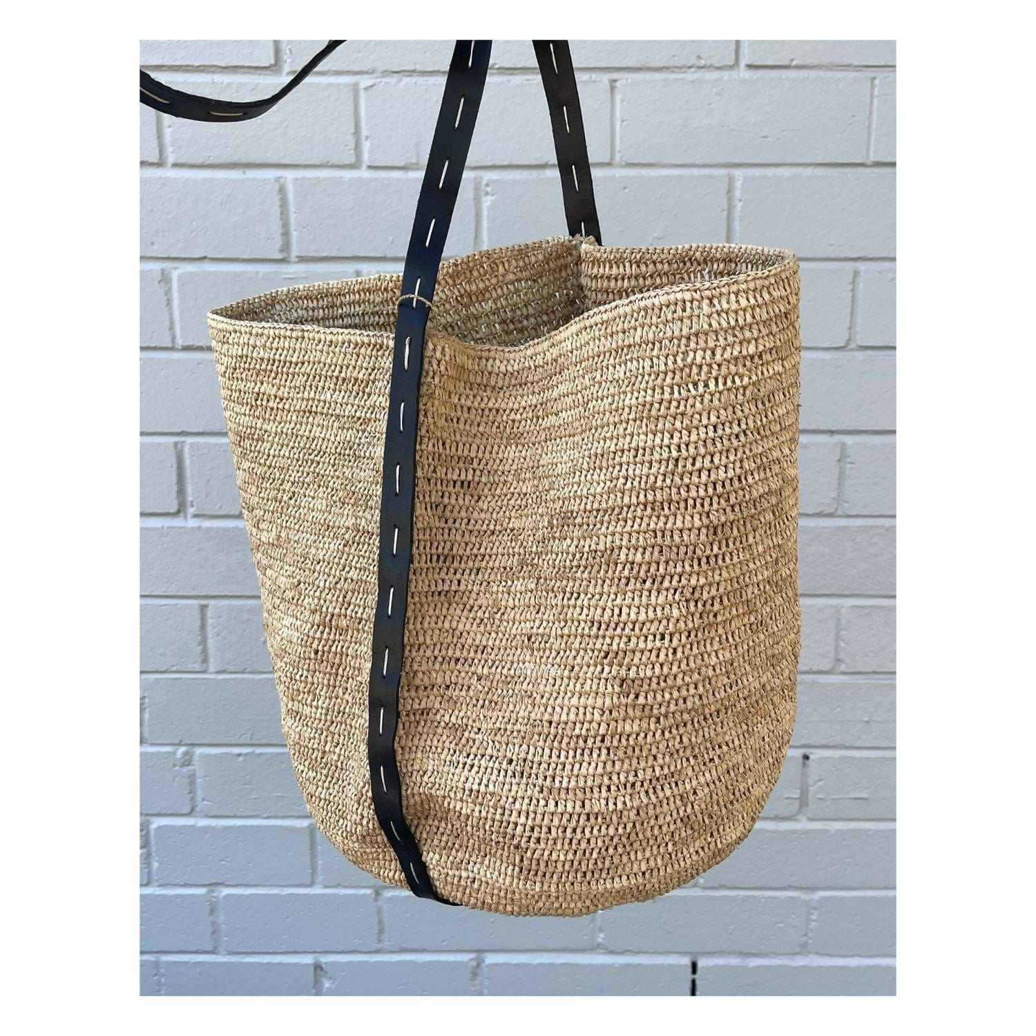 Made in Mada Alice Stitch Bag | Natural + Black