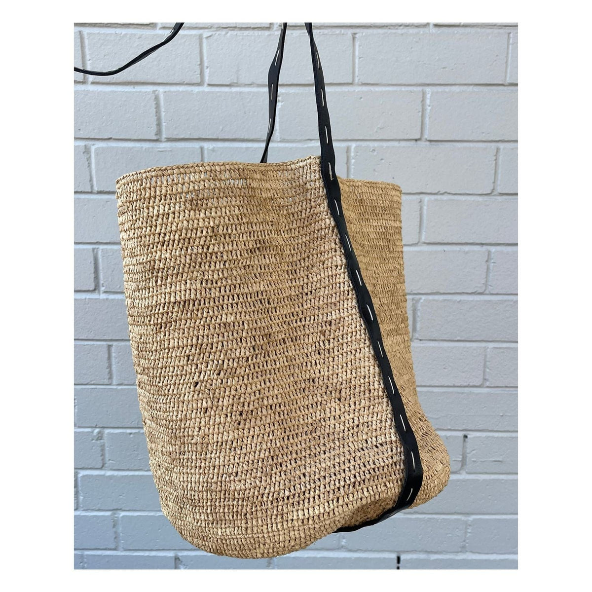 Made in Mada Alice Stitch Bag | Natural + Black