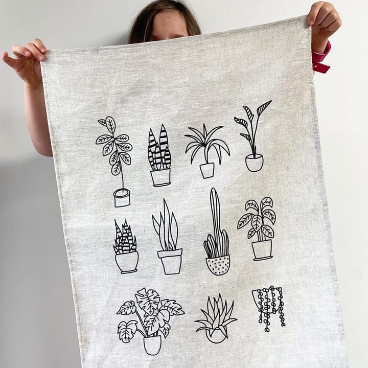 Me + Amber Pot Plants Tea Towel