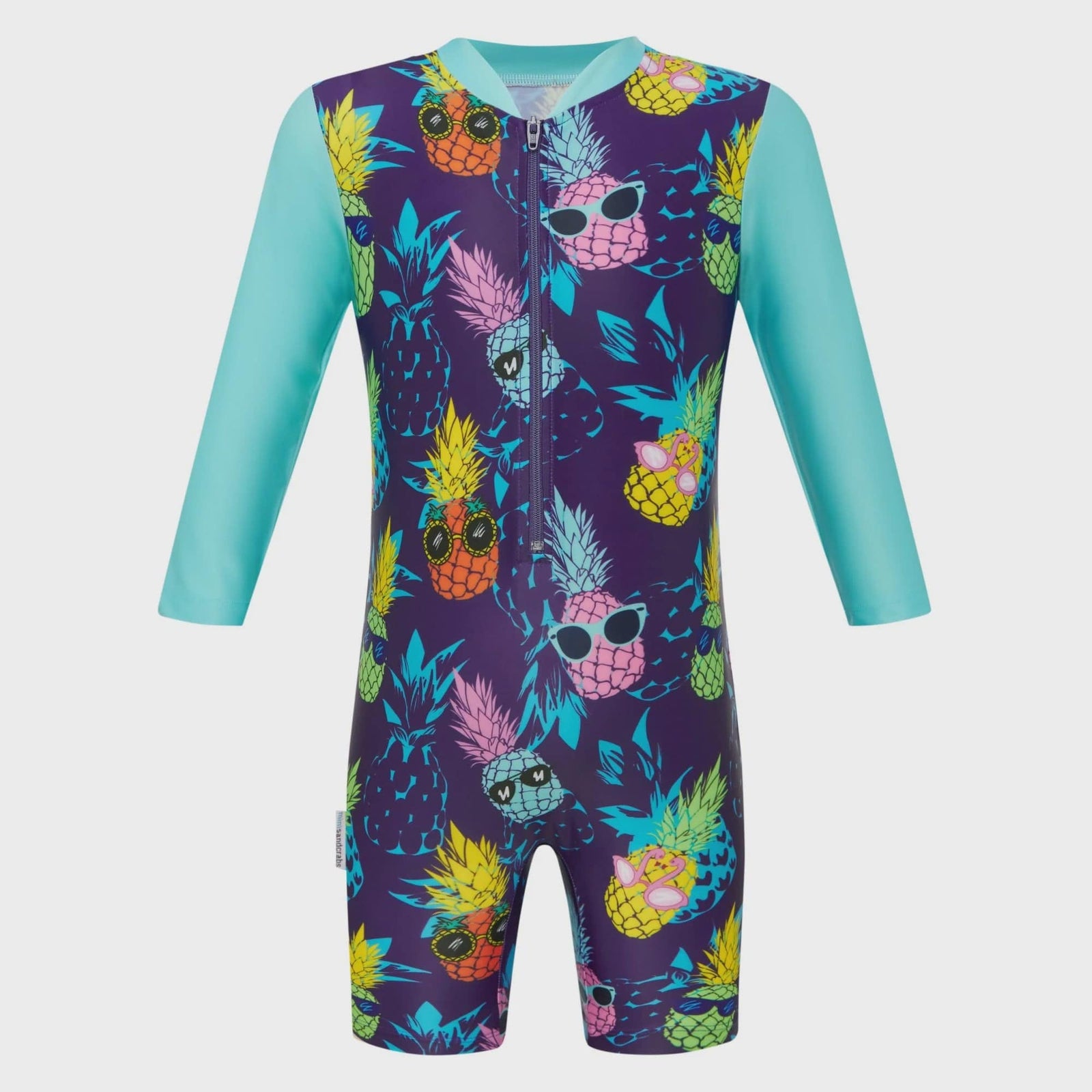 Mini Sandcrabs Long Sleeve Sunsuit Retro Vibes / 3-6mths