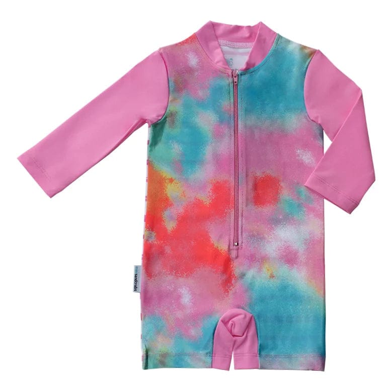 Mini Sandcrabs Long Sleeve Sunsuit Tie Dye / 3-6mths
