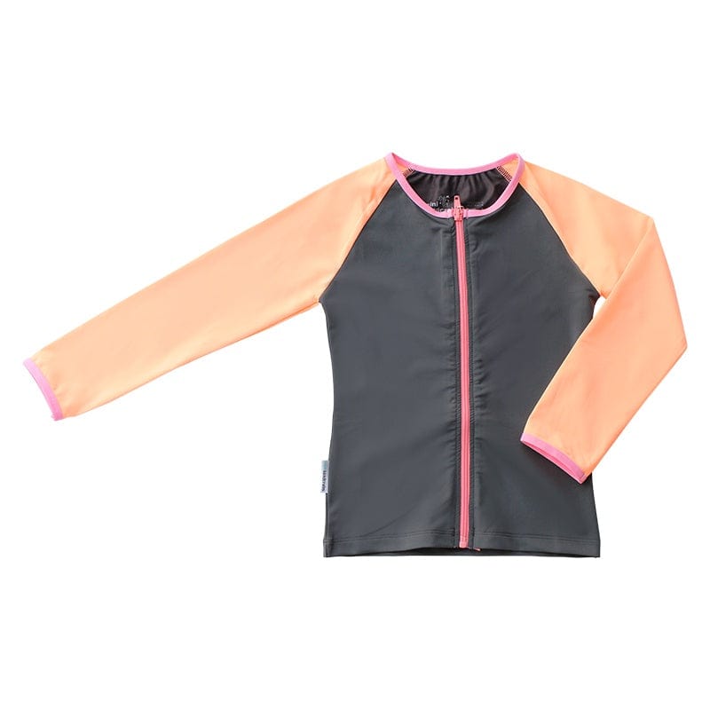 Mini Sandcrabs Zip Rashie Charcoal / 2