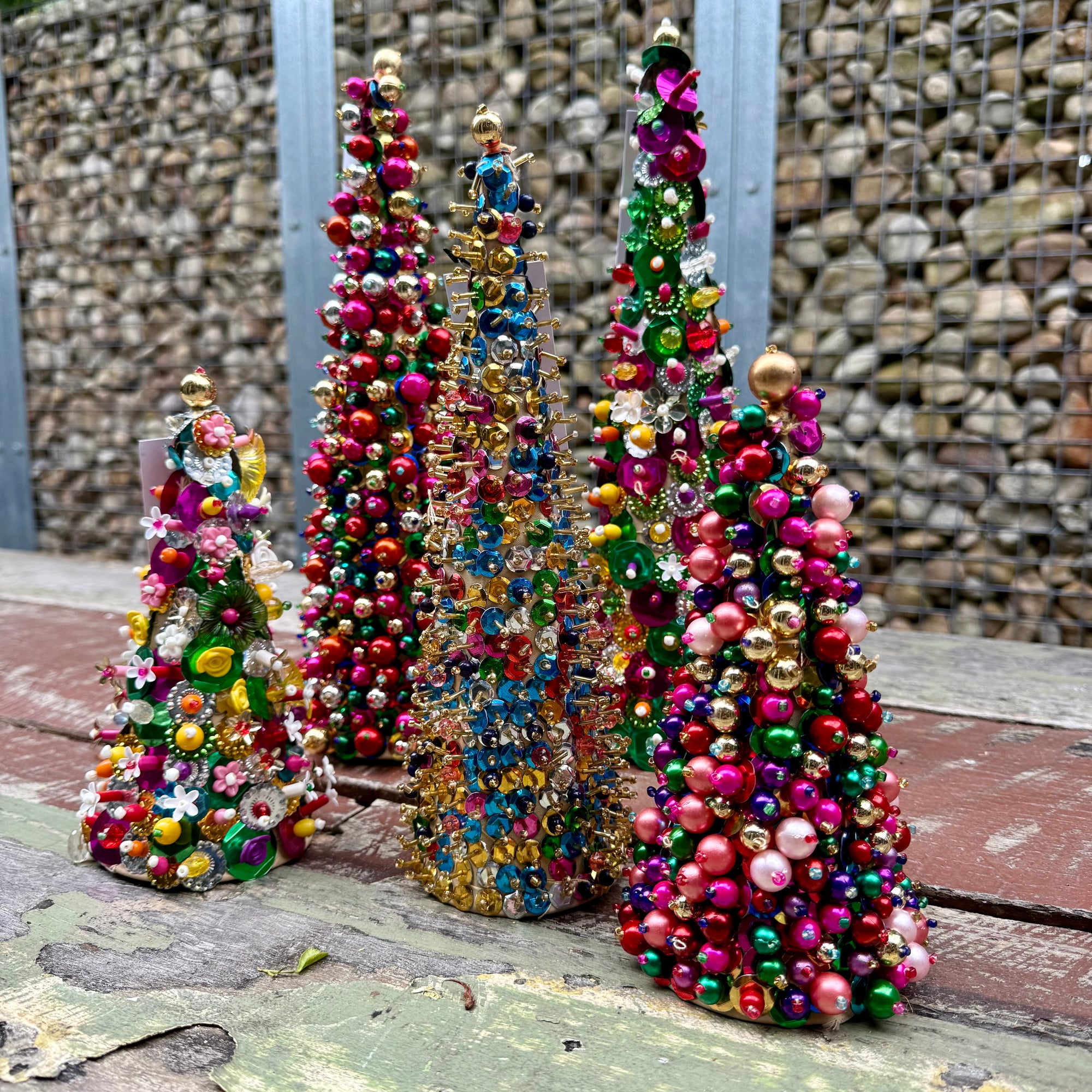 Mink + Me Sequin Beaded Festive Tree | Medium 22cm