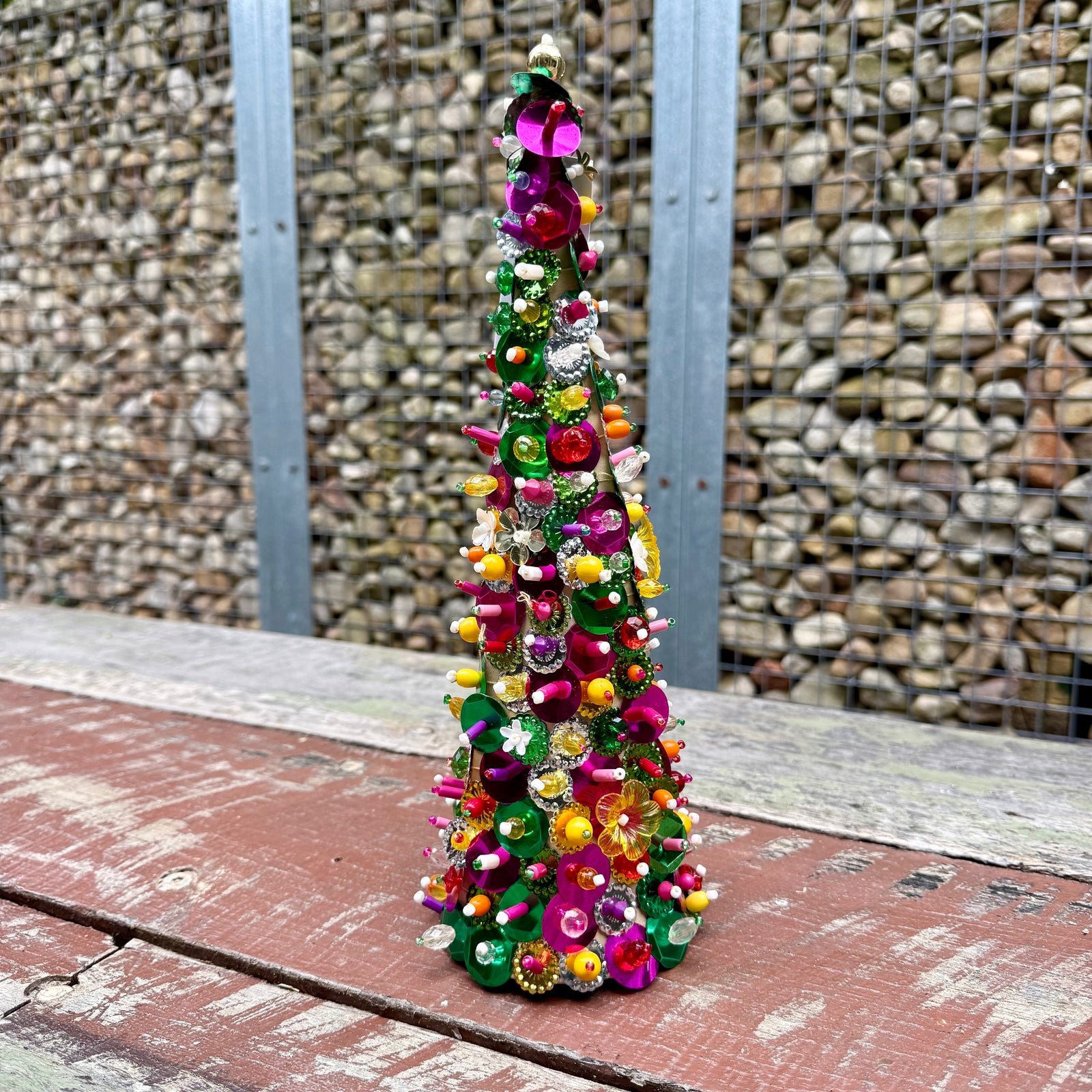 Mink + Me Granny's Sequin Beaded Festive Tree | Large 30cm