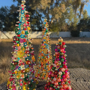 Mink + Me Granny's Sequin Beaded Festive Tree | Small 18cm