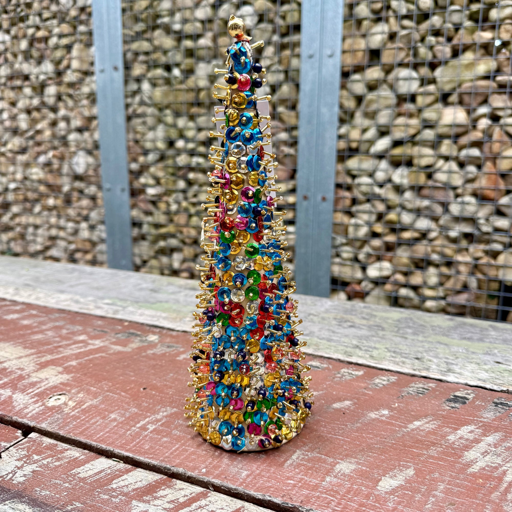 Mink + Me Sequin Beaded Festive Tree | Medium 22cm