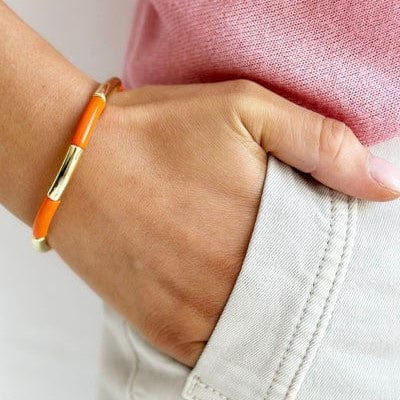 Mosk Melbourne Tube Bracelet | Gold + Orange