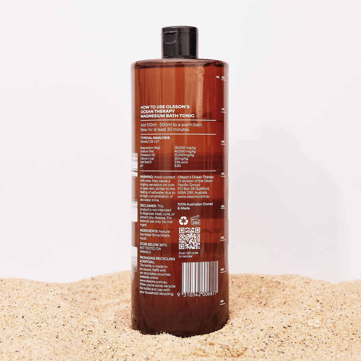 Olssons Ocean Therapy Magnesium Bath Tonic Bottle 1 litre