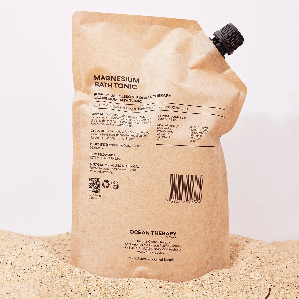 Olssons Ocean Therapy Magnesium Bath Tonic Refil Pouch 1 litre
