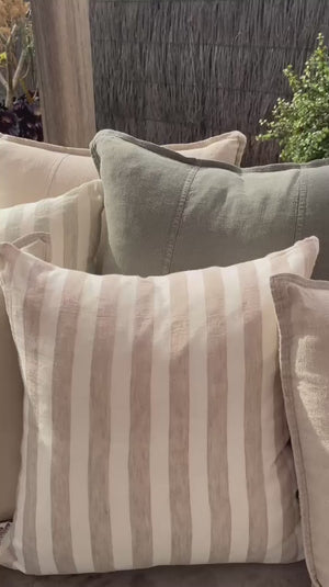 Santi Outdoor Linen Cushion | Navy Stripe