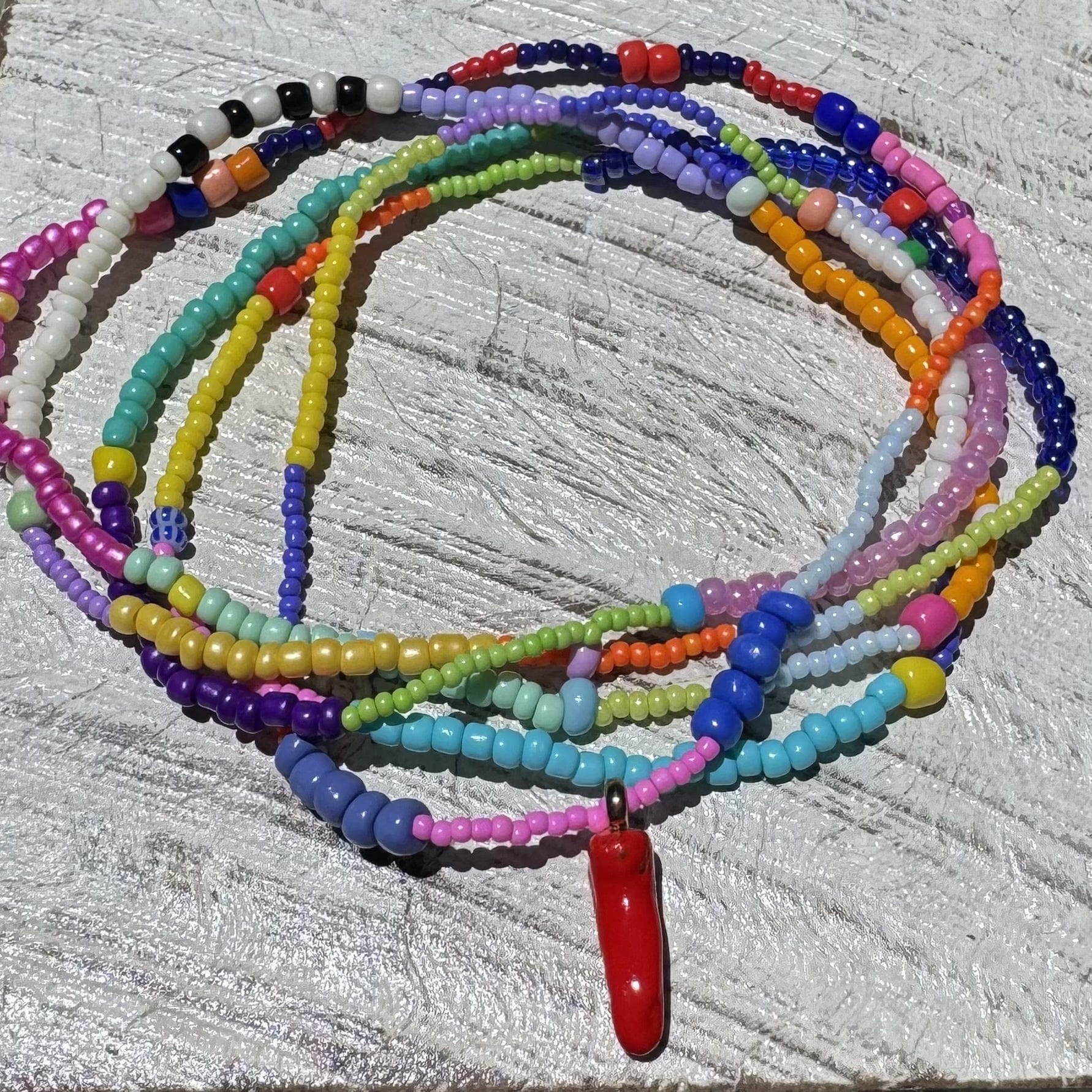 Rusty Pot Handmade Wrap Bracelet / Necklace | Pink Chilli