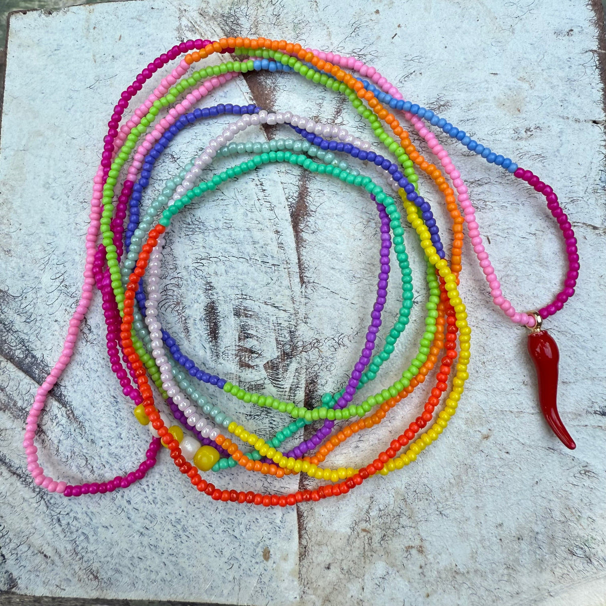 Rusty Pot Handmade Wrap Bracelet / Necklace | Pink Pink Chilli