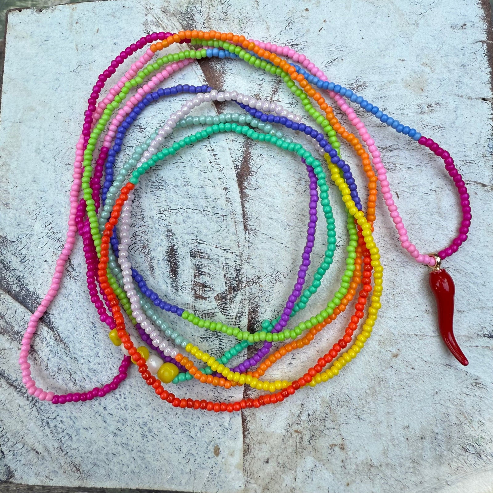 Rusty Pot Handmade Wrap Bracelet / Necklace | Pink Pink Chilli