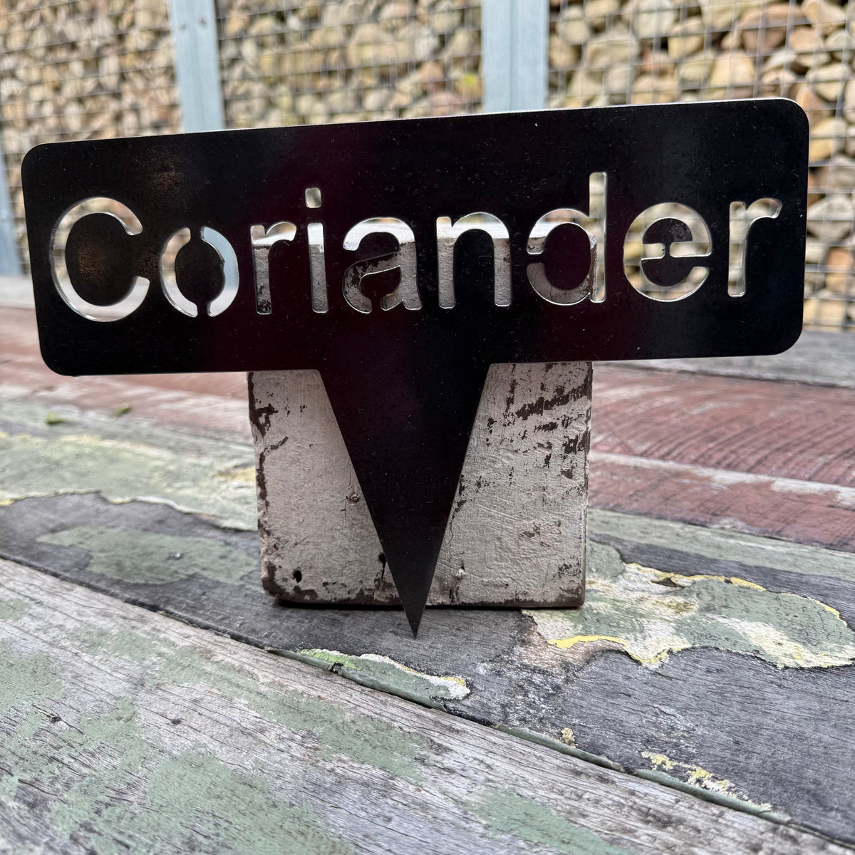 Rusty Pot Herb Garden Stake Coriander