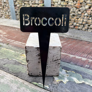 Rusty Pot Vegetable Garden Stake Broccoli