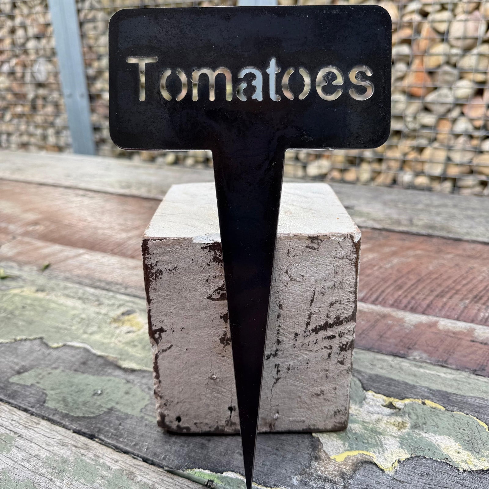 Rusty Pot Vegetable Garden Stake