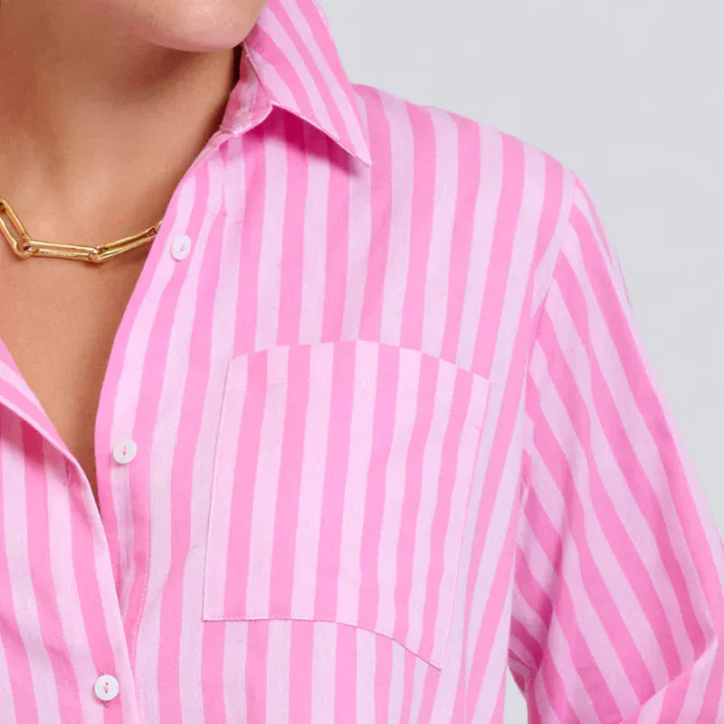 Shirty The Classic Shirtdress | Double Pink Stripe