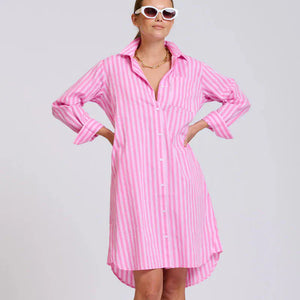 Shirty The Classic Shirtdress | Double Pink Stripe