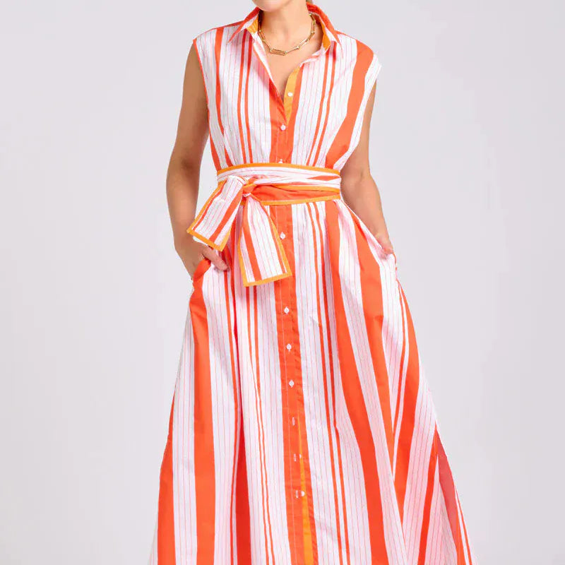 Shirty The Sabine Dress | Sunset Retro Stripe