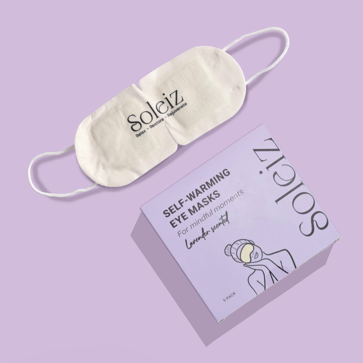 Soleiz Self Warming Eye Mask | Lavender (5 pack)