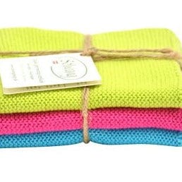 Solwang Design Reusable Dishcloth | 3 Pack Lime/Pink/Turquoise
