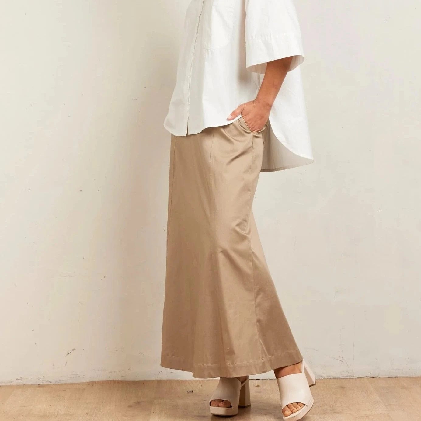 State of Embrace Utility Maxi Skirt | Khaki