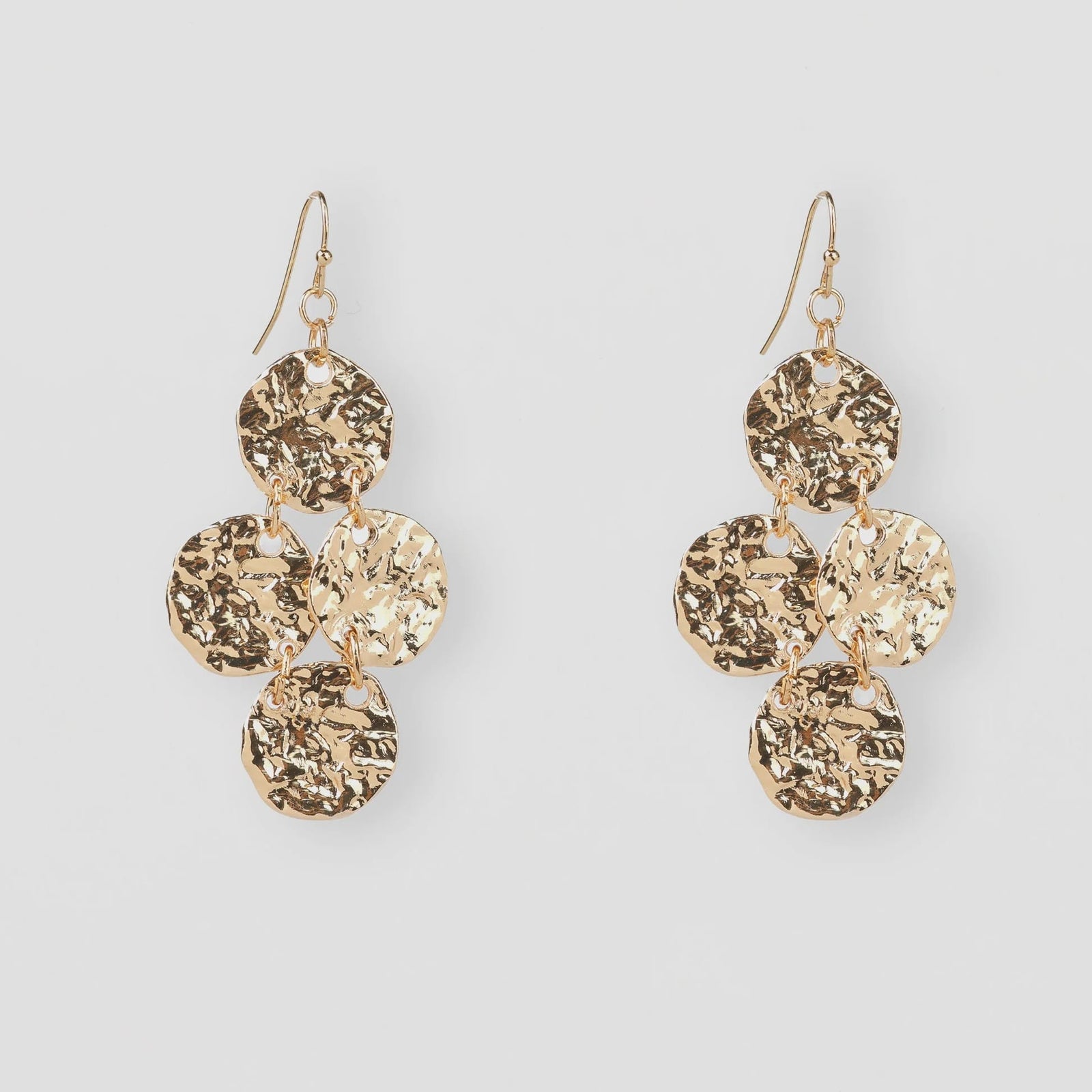Stella + Gemma Beaten Medallion Earrings | Gold
