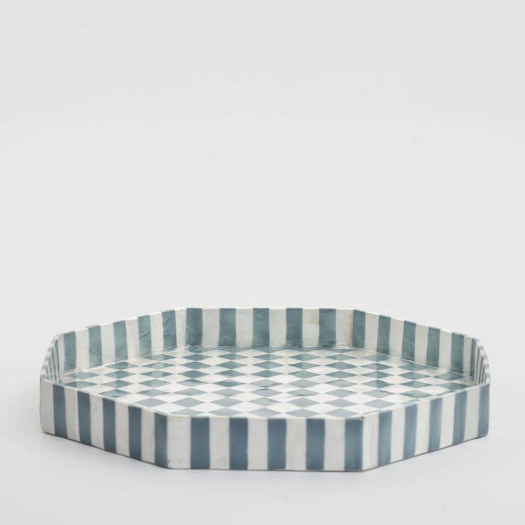 Sunday Merchant Checker Tray | Blue