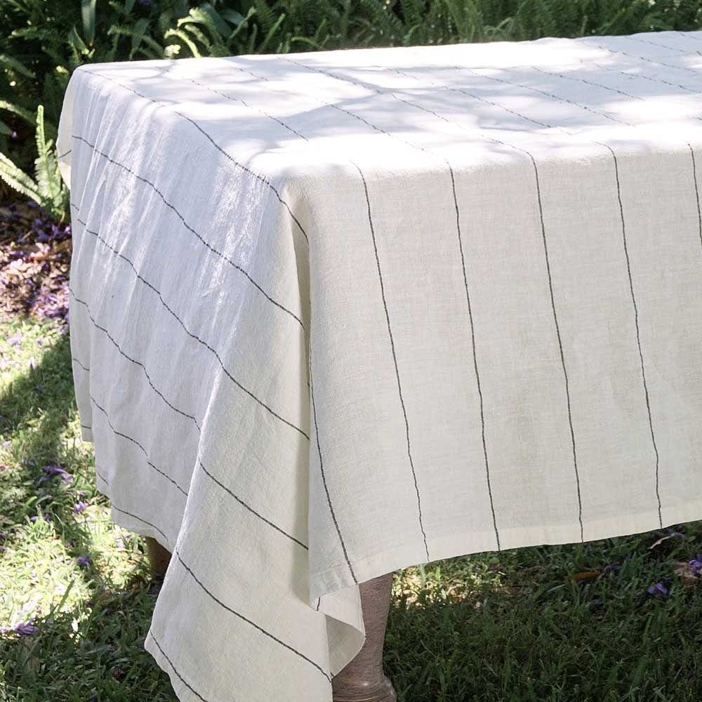 Sunday Merchant French Linen Tablecloth White 180 x 400