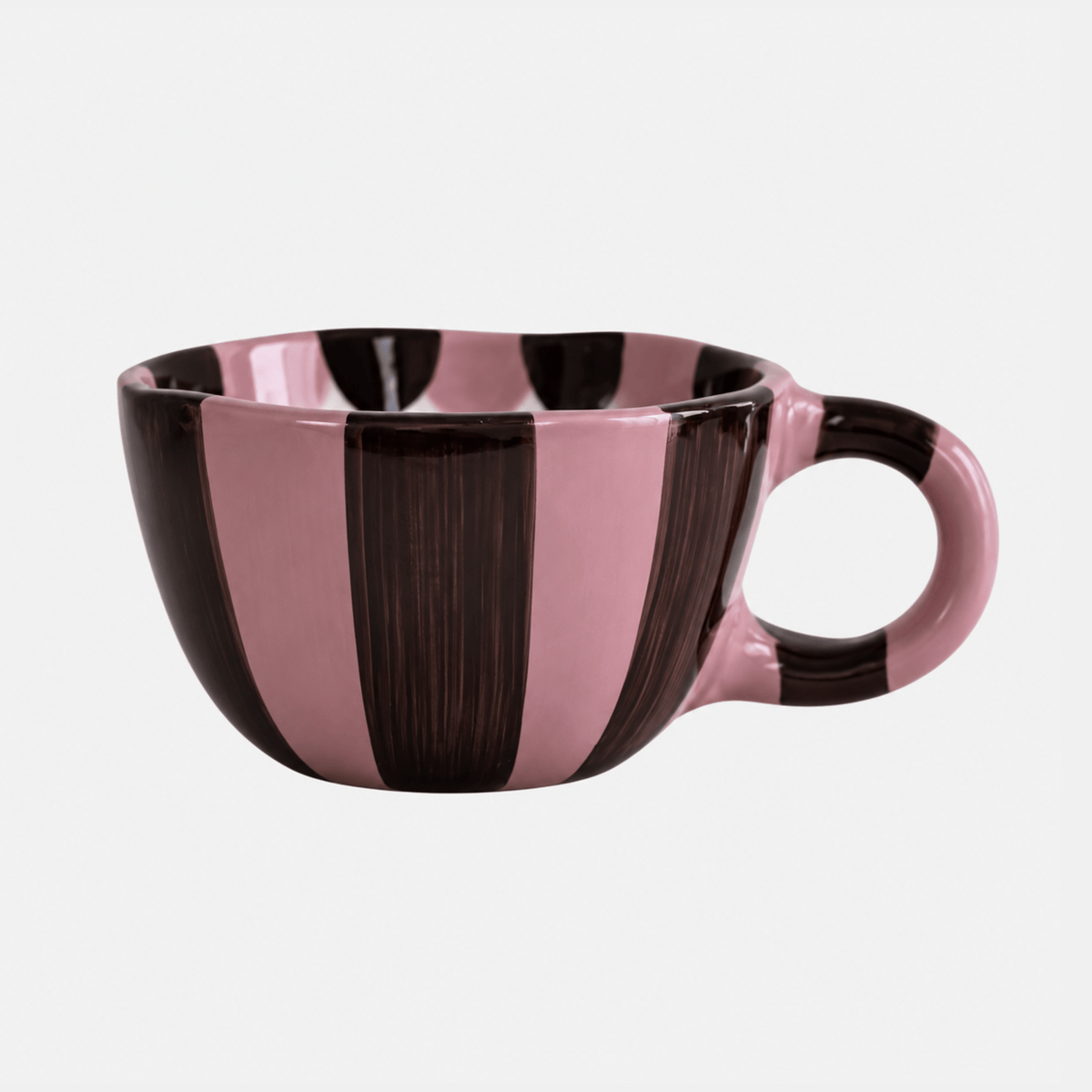 Sunday Merchant Josie Ceramic Mug 300ml | Plum Stripe