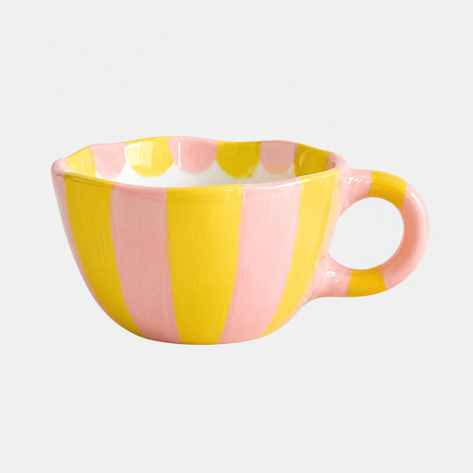 Sunday Merchant Josie Ceramic Mug 300ml | Yellow Stripe